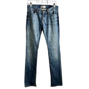 Free People distressed split hem straight leg jeans size 26